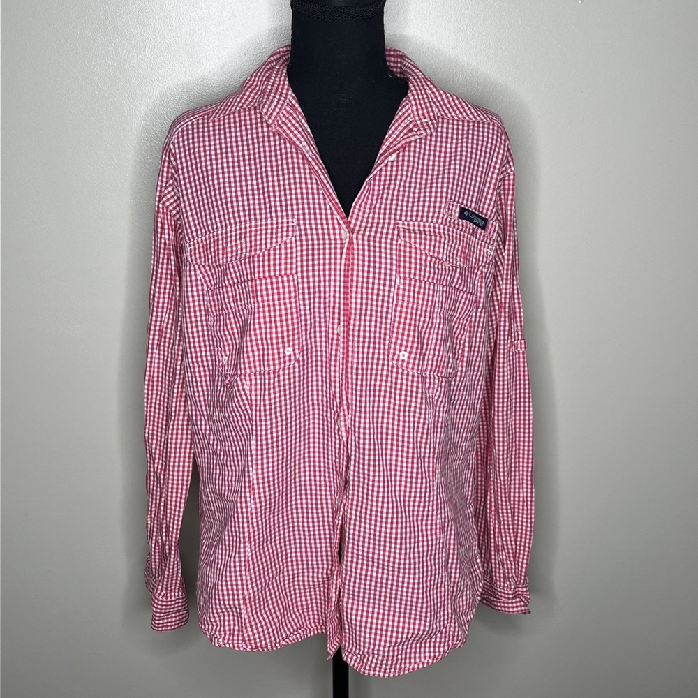 Columbia PFG Women's Super Bonehead Plaid Fishing Shirt Size Medium